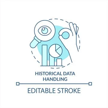 Historical data handling turquoise concept icon Illustrazione stock