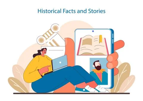 Historical Discovery concept. Digital exploration of ancient civilizations and Stock Illustration