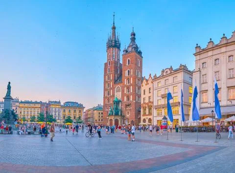 Historical edifices of central Krakow, Poland Stock Photos