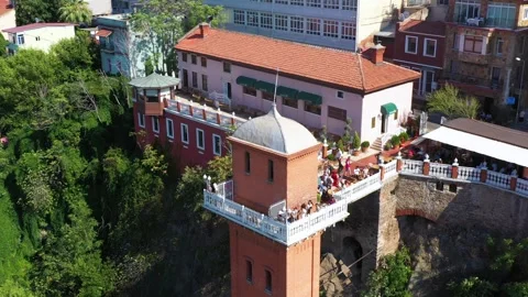 The historical elevator, the symbol of Izmir. Stock Footage 292873844