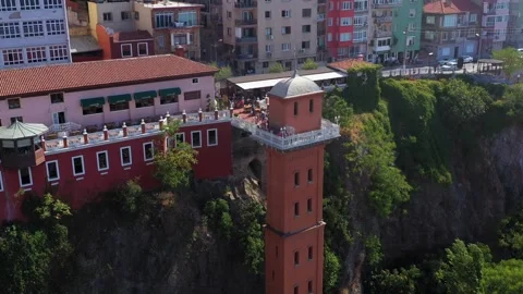 The historical elevator, the symbol of Izmir. Stock Footage 292873924