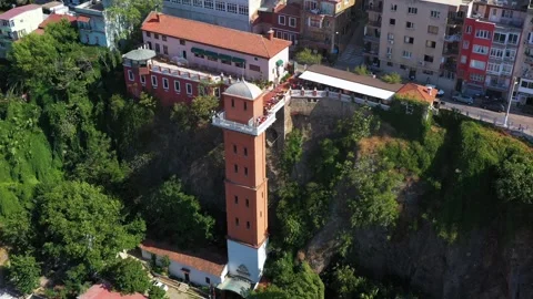 The historical elevator, the symbol of Izmir. Stock Footage 292874105