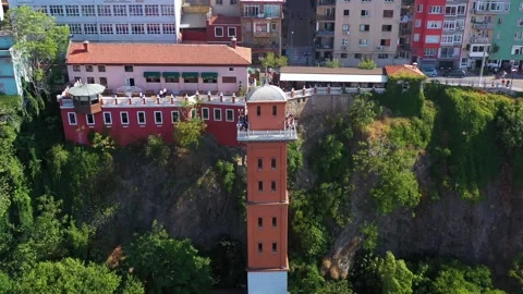 The historical elevator, the symbol of Izmir. Stock Footage 292874150