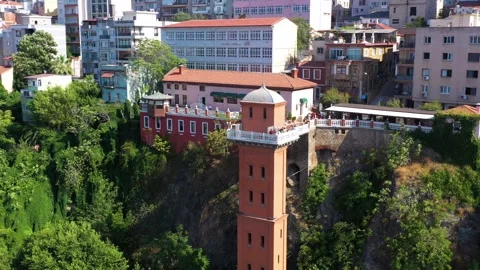 The historical elevator, the symbol of Izmir. Stock Footage 292874227