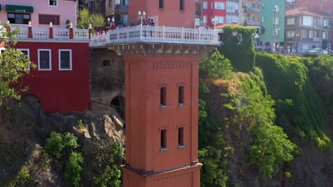 The historical elevator, the symbol of Izmir. Stock Footage 292874276
