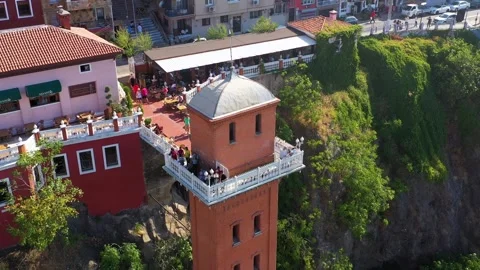 The historical elevator, the symbol of Izmir. Stock Footage 292874347