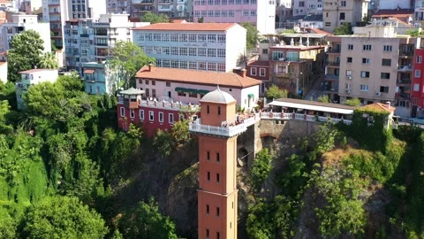 The historical elevator, the symbol of Izmir. Stock Footage 292874504