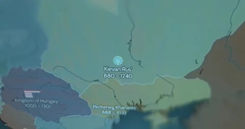 Historical evolution and formation of the Ukrainian state since year 225 AD 库存影片 321762905