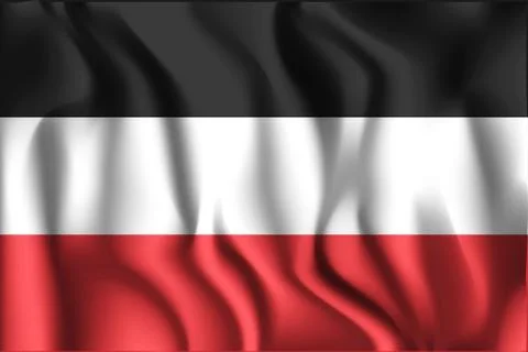 Historical Flag of Upper Volta. Rectangular Icon. Waving Effect. Vector イラスト素材