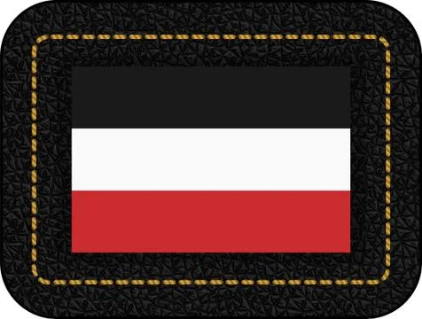 Historical Flag of Upper Volta. Vector Icon on Black Leather Backdrop. Ratio  Stock Illustration