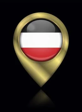 Historical Flag of Upper Volta. Vector Sign and Icon. Location Symbol Shape.  Stock Illustration