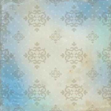 Historical floral pattern background design. Vintage, ancient tile with cop.. Stock Illustration