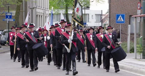 Historical guild dead march remembrance day second world war 4K Stock Footage 49764101