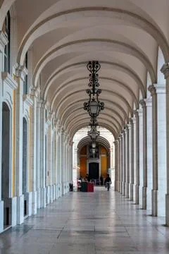 Historical Hallway with columns Stock Photos