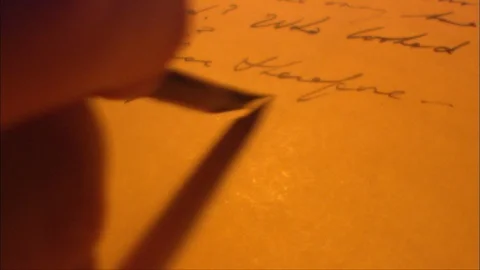 Historical hand writes document on paper with quill &amp; ink Stock Footage 90131692