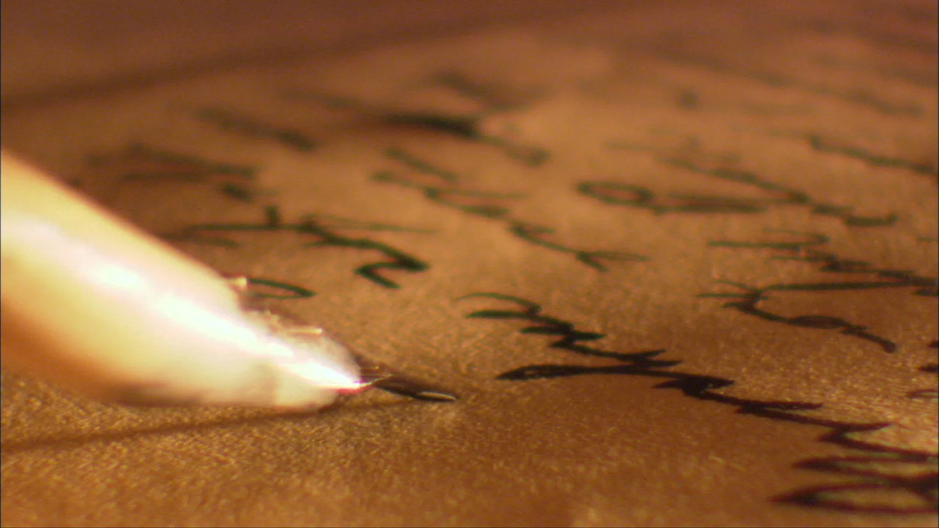 Old parchment paper and writing quill Stock Video Footage by