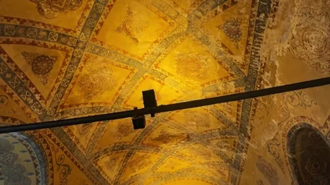 Historical Interior vault inside Hagia Sophia Mosque, Istanbul, Turkey Видео 304363940
