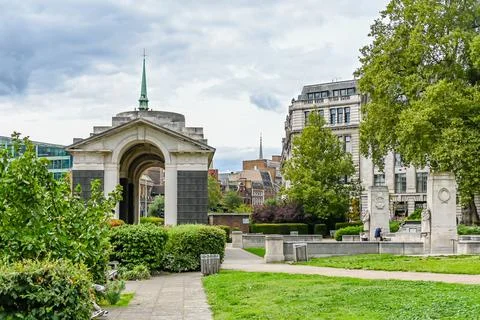 Historical landmark at trinity square Stock Photos