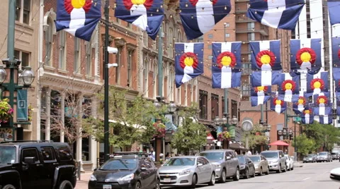 Historical Larimer Square in the Summer. Vídeos de archivo 64471943