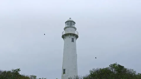 Historical Lighthouse at Ilha do Mel, Parana, Brazil - Dramatic Sky Stockbeeldmateriaal 336450946