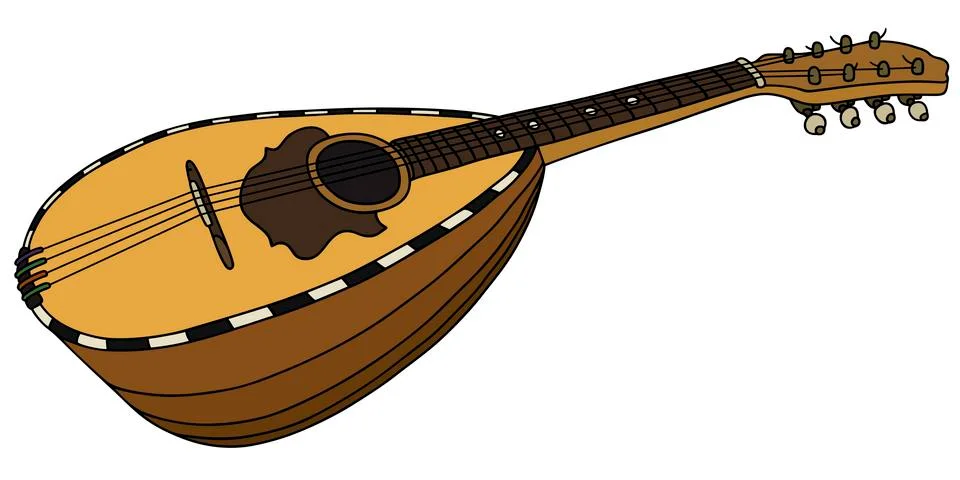 Historical mandolin Stock Illustration