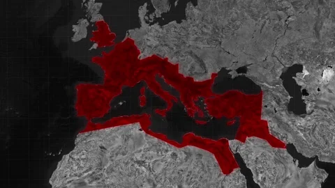 Historical Map of the Roman Empire 100 AD 库存影片 325366589