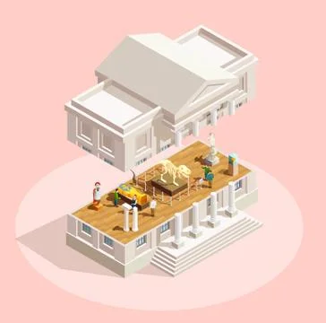 Historical Museum Sectional Concept Ilustración de archivo