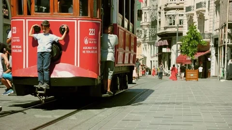 Historical Nostalgic Tram Video stock 152196377