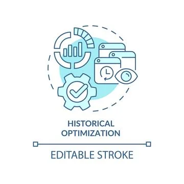 Historical optimization turquoise concept icon Illustrazione stock