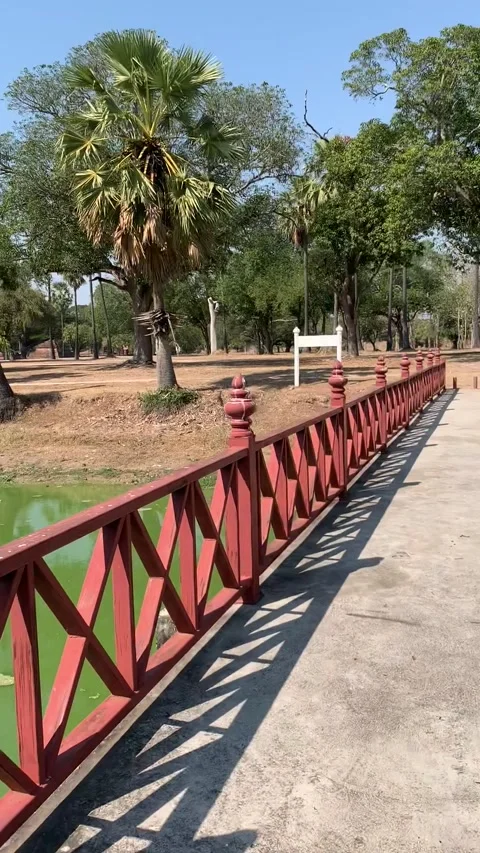 Historical Park pond in Sukhothai 库存影片 344951928
