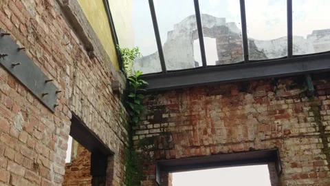 Historical Parque das Ruinas Architecture and Overgrown Brick Structure Stock Footage 334871696
