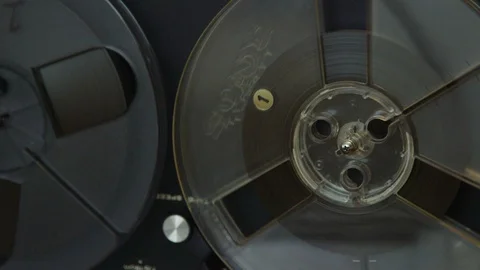 Historical recoding audio tape reel Stock Footage 127387751
