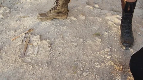 Historical reconstruction of excavations from the mid-19th century. Concept for Stock Footage 279246477