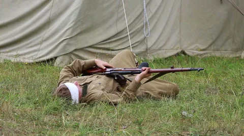 Historical reconstruction second world war. Stock Footage 65762424