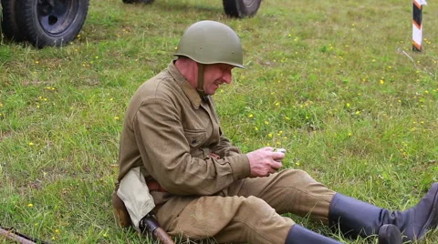 Historical reconstruction second world war. 스톡 동영상 65762608