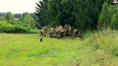 Historical reconstruction second world war. Video stock 65763470