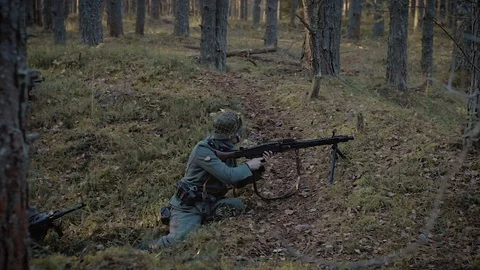 Historical Reconstruction Of The Second World War Stock Footage 113826819