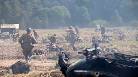 Historical reconstruction of the WW2 Stock Footage 90854573