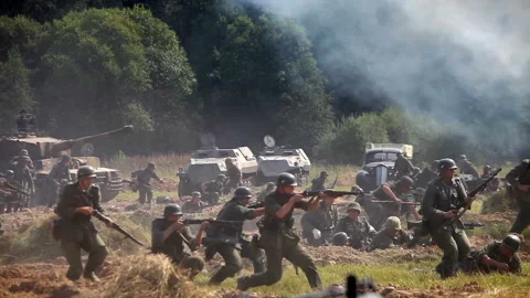 Historical reconstruction of the WW2 Stock Footage 90854631