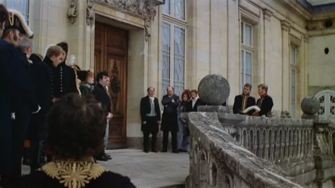 Historical reenactment of Napolean and his troops, Paris, France. Stock Footage 163174941