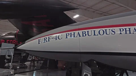 Historical RF-4 Phantom II jet fighter Hill AFB Utah pan 4K 033 Stock Footage 50979081