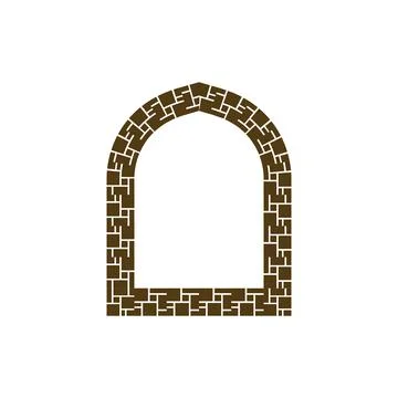 Historical ruins border design. Vector Illustrazione stock