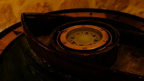 Historical Sailor Compass Video stock 221514528