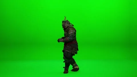 Historical Samurai Dynamic Movement Asset Stock Footage 322100514