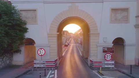 Historical Schei Gate in Old Town of Brasov city in Transylvania region Stock Footage 150665064