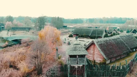 Historical settlement reconstruction Stock Footage 146087066
