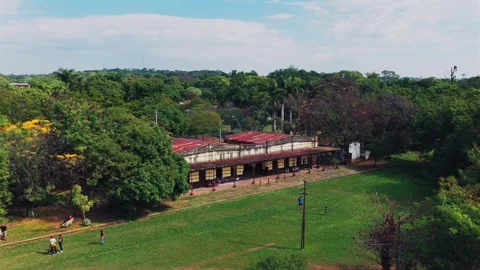 Historical Site With The Old Train Station Museum In Aregua, Paraguay, South Stock Footage 319059575