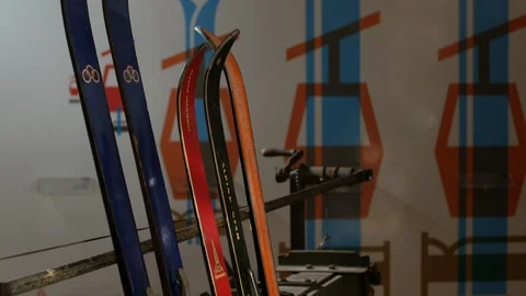 Historical skis Stock-Footage 95050463