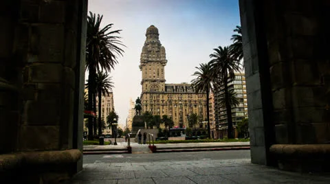 Historical Square of Montevideo Stock Footage 25963908
