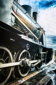 Historical steam engine train Stock Photos